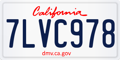 CA license plate 7LVC978
