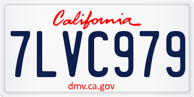 CA license plate 7LVC979