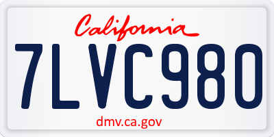 CA license plate 7LVC980