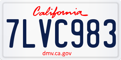 CA license plate 7LVC983