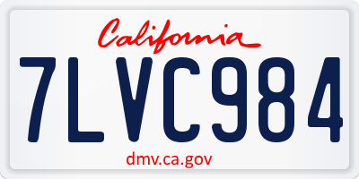 CA license plate 7LVC984