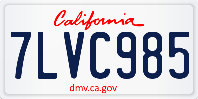 CA license plate 7LVC985