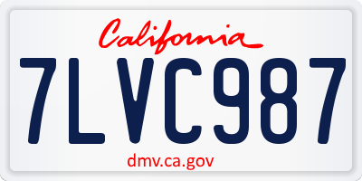 CA license plate 7LVC987