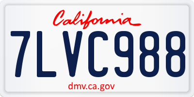CA license plate 7LVC988