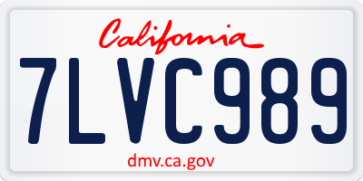 CA license plate 7LVC989