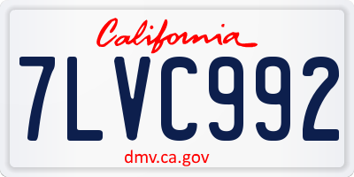 CA license plate 7LVC992
