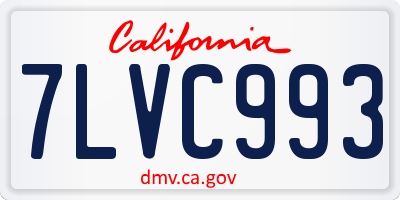 CA license plate 7LVC993