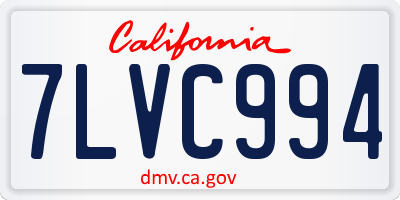 CA license plate 7LVC994