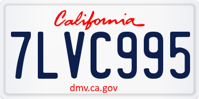 CA license plate 7LVC995