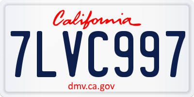 CA license plate 7LVC997