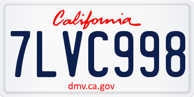 CA license plate 7LVC998