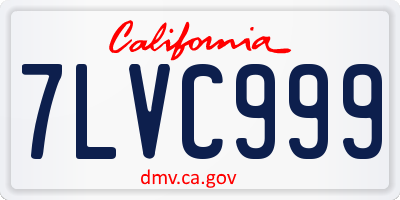 CA license plate 7LVC999