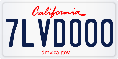 CA license plate 7LVD000