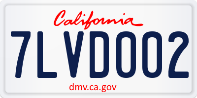CA license plate 7LVD002