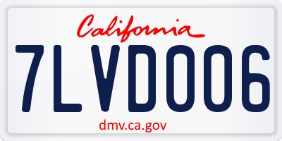 CA license plate 7LVD006