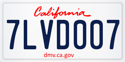 CA license plate 7LVD007