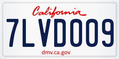 CA license plate 7LVD009