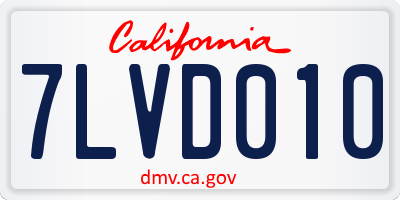 CA license plate 7LVD010