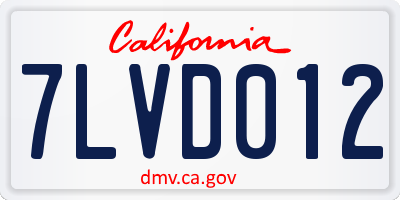 CA license plate 7LVD012
