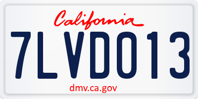 CA license plate 7LVD013