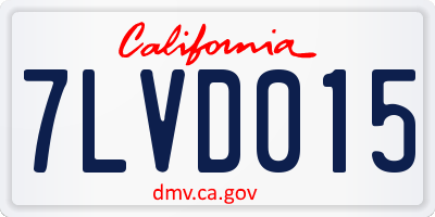CA license plate 7LVD015