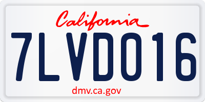 CA license plate 7LVD016
