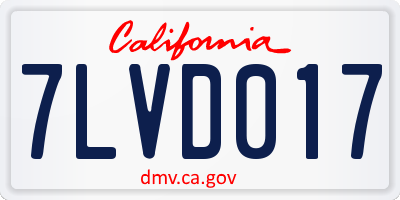 CA license plate 7LVD017