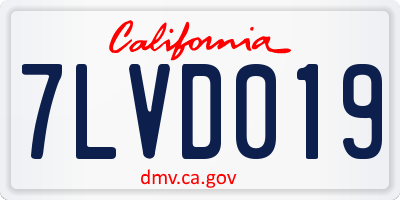 CA license plate 7LVD019
