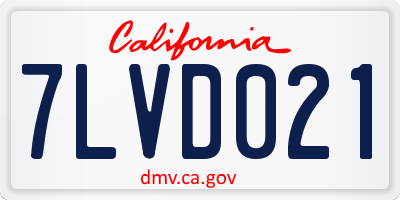 CA license plate 7LVD021