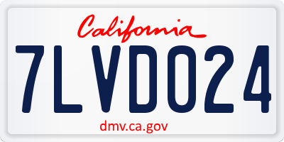 CA license plate 7LVD024