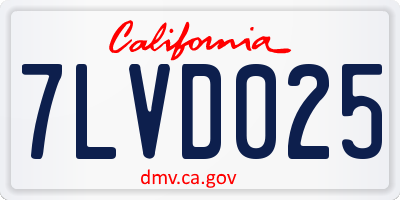 CA license plate 7LVD025