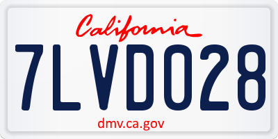 CA license plate 7LVD028