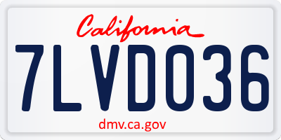 CA license plate 7LVD036