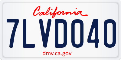 CA license plate 7LVD040