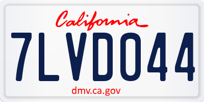 CA license plate 7LVD044