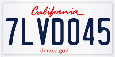 CA license plate 7LVD045