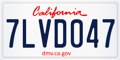 CA license plate 7LVD047