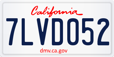 CA license plate 7LVD052