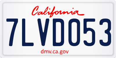 CA license plate 7LVD053