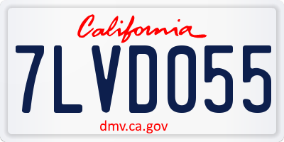 CA license plate 7LVD055
