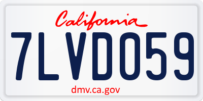 CA license plate 7LVD059