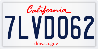 CA license plate 7LVD062