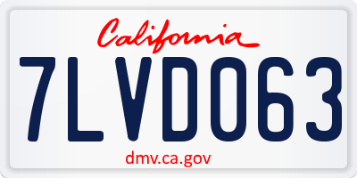 CA license plate 7LVD063