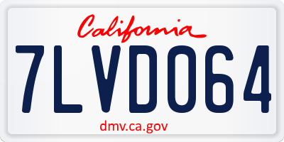 CA license plate 7LVD064