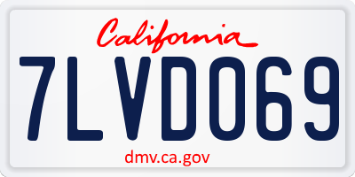 CA license plate 7LVD069