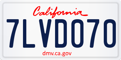 CA license plate 7LVD070