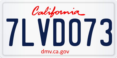 CA license plate 7LVD073