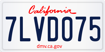 CA license plate 7LVD075