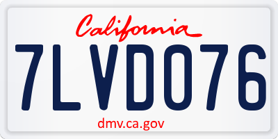 CA license plate 7LVD076