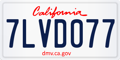 CA license plate 7LVD077